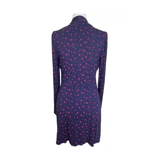 Boden Women's Size 4 Betty Blue Red Star Print Viscose Jersey Dress Long Sleeve - Picture 5 of 8